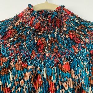 Stunning pleated floral chiffon midi maxi dress